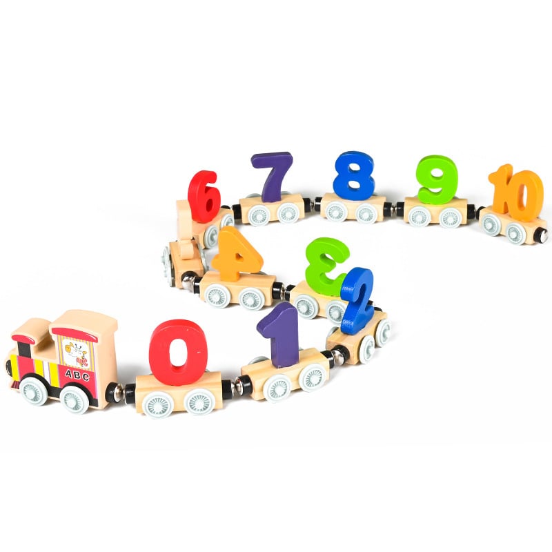 54% OFF 🔥HOT SALE - Numbers And Letters Magnetic Train Puzzle Wooden Toy Car
