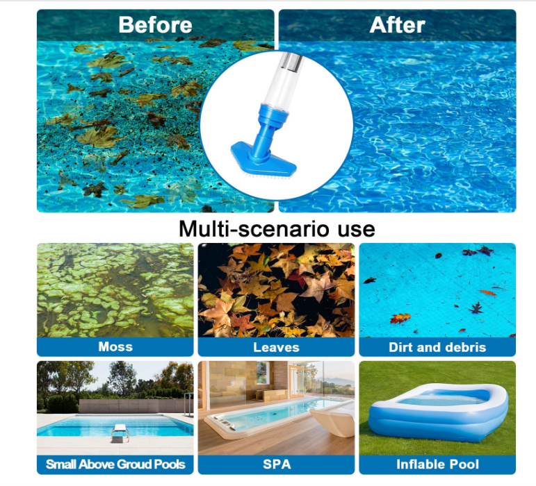 3-in-1 Cordless Handheld Pool Vacuum Cleaner
