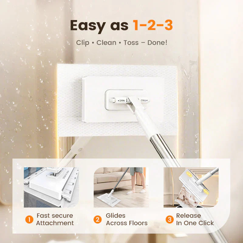 🧹Disposable Dust Mop with 4 Reusable Cloths
