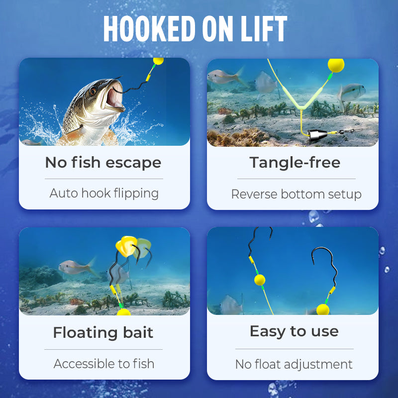 🔥🔥Buy 3 get 2 free 🎁Reverse Bottom Fishing Rig Hook