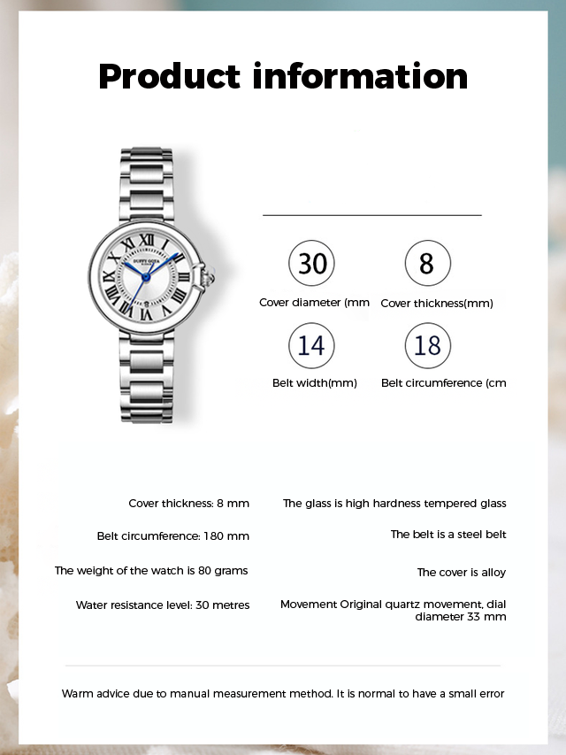 Luminous Ladies Steel Strap Waterproof Quartz Watch