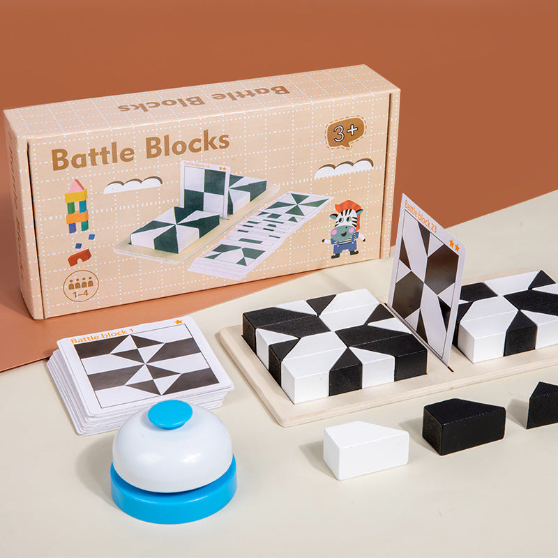 🔥Half-price flash sale! Kids' Creative Black-and-White Building Block Puzzles|Hands-on and brain-teasing—the more you build, the smarter you get~