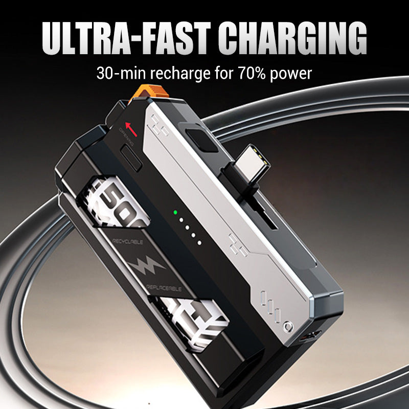 🔥LAST DAY PROMOTION - 50%OFF🔥Portable Power Bank with Replaceable Battery