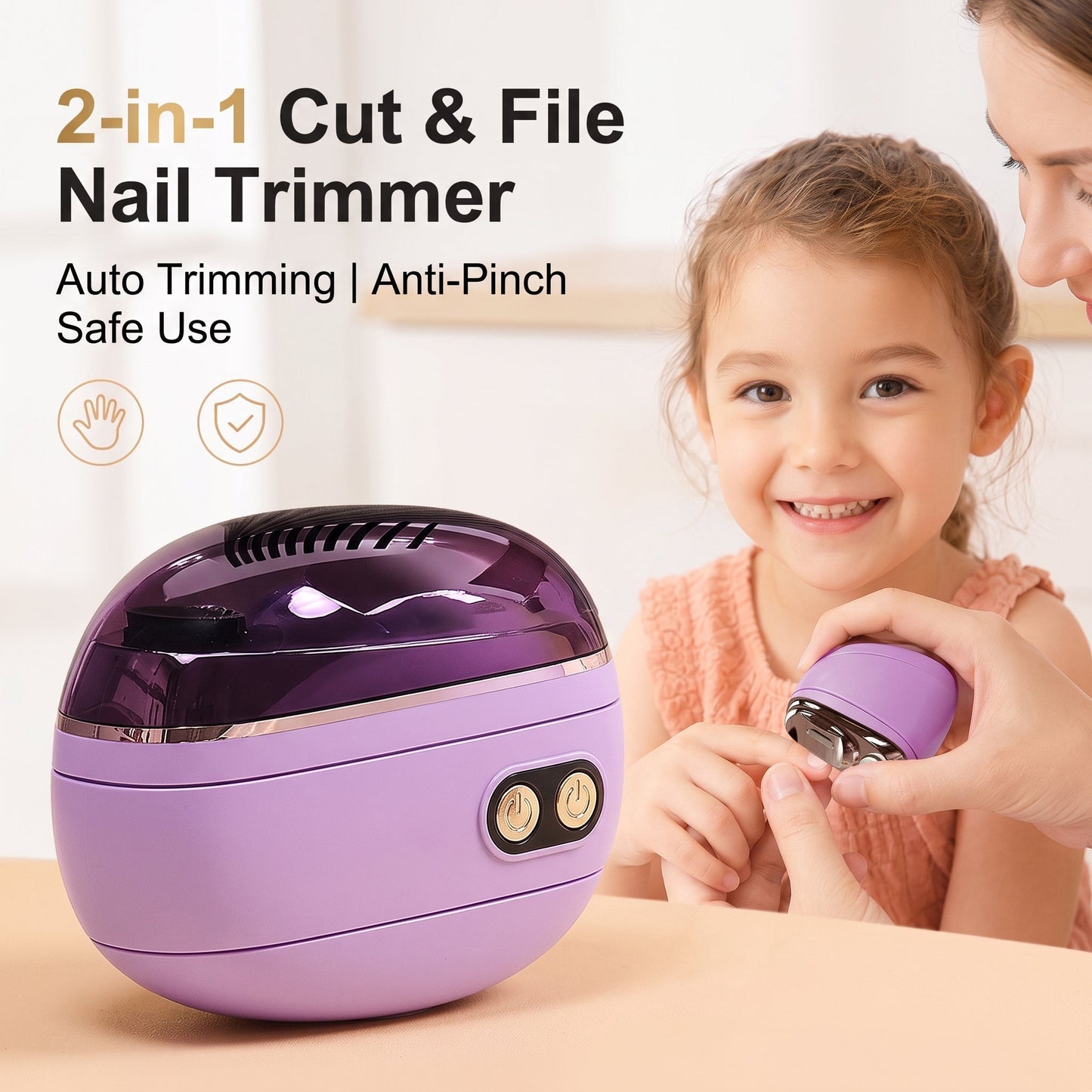🔥2-in-1 Smart Electric Nail Trimmer & Polisher for All Ages 👨‍👩‍👧‍👦 – Blade-Free, Blood-Free & Stress-Free Nail Care! 💅