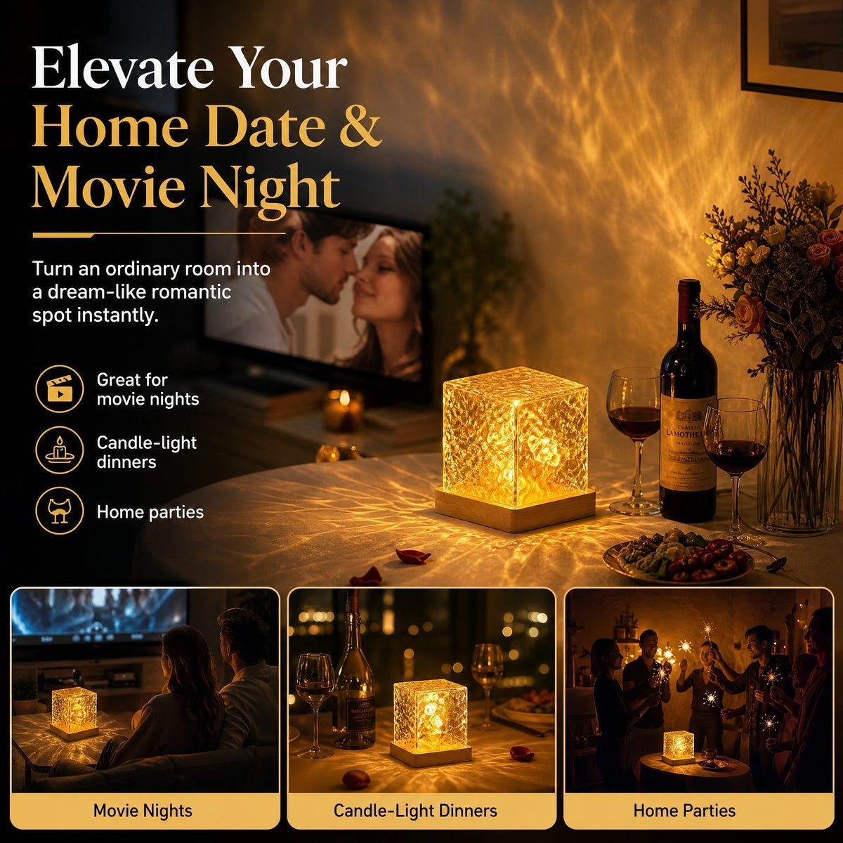 🥳2026 HOT SALE🥳💞50K+ SOLD! 🌊💤Dynamic Water Ripple LED Light – soothing ripple effect, soft flicker-free glow. USB powered, 3W, ideal for bedtime relaxation & reading. 🛋️✨