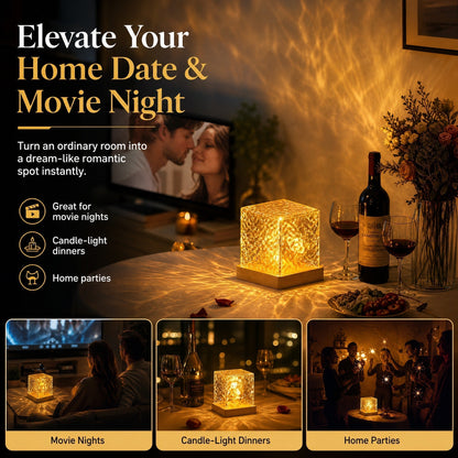 🥳2026 HOT SALE🥳💞50K+ SOLD! 🌊💤Dynamic Water Ripple LED Light – soothing ripple effect, soft flicker-free glow. USB powered, 3W, ideal for bedtime relaxation & reading. 🛋️✨