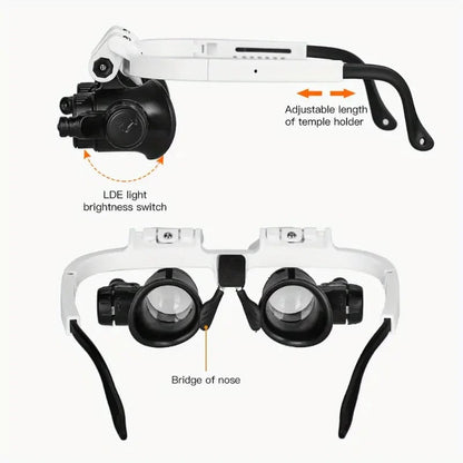 🌟 2026 Clarity Revolution | Adjustable Head Magnifier with Light | 3 Zoom Levels for Details 🔍【BUY2 GET1】