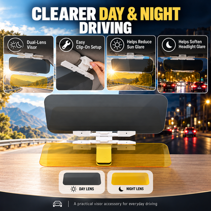 🏆Flash Sale⚡50K+ SOLD! Almost Gone-💥Universal HD Anti-Glare Car Visor for Day & Night