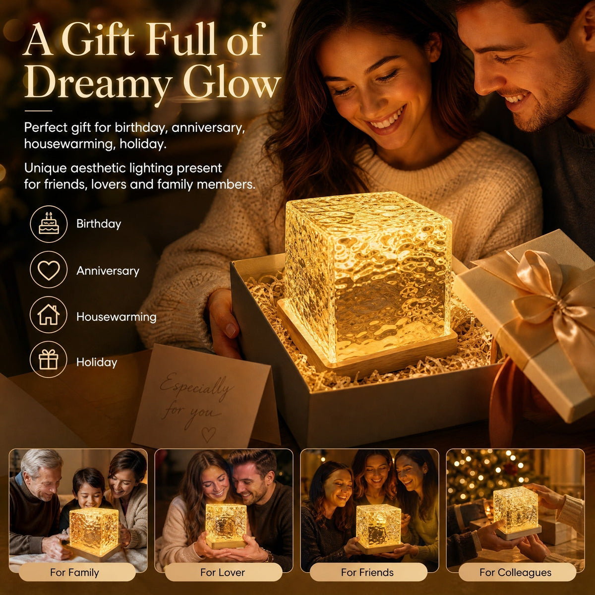 🥳2026 HOT SALE🥳💞50K+ SOLD! 🌊💤Dynamic Water Ripple LED Light – soothing ripple effect, soft flicker-free glow. USB powered, 3W, ideal for bedtime relaxation & reading. 🛋️✨