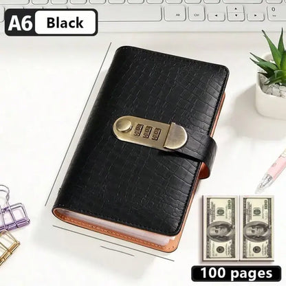 A6 savings notebook,3-Digit Resettable Password Lock，suitable for storing money and important.