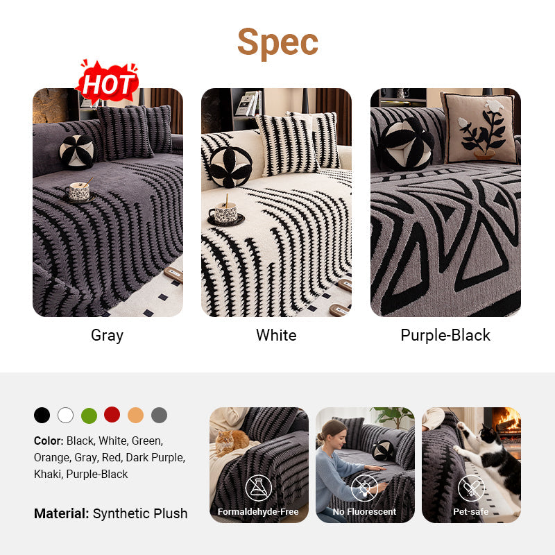 SCOMERI⚡ Plush Non-Slip Sofa Cover🛋️