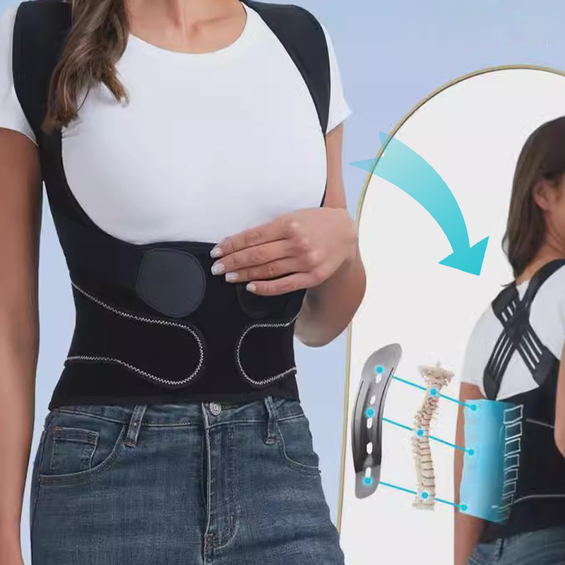 🧍 Posture Corrector: Spine Alignment, 4 Support Bars, 3D Lumbar Pad, Adjustable, Breathable
