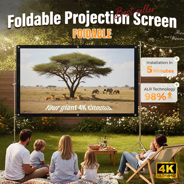 ⌛Limited-time offer-Portable Projector 4K Anti-Light Folding Screen