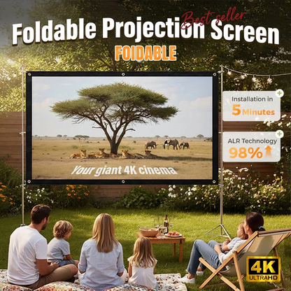 ⌛Limited-time offer-Portable Projector 4K Anti-Light Folding Screen