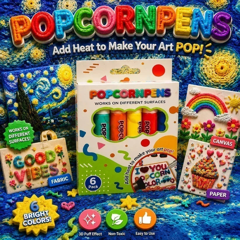 🎁🔮Magic Pen – Draw 3D with one stroke!🎄 DIY Bubble Popcorn Drawing Pens