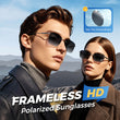 High-definition, frameless, protective sunglasses