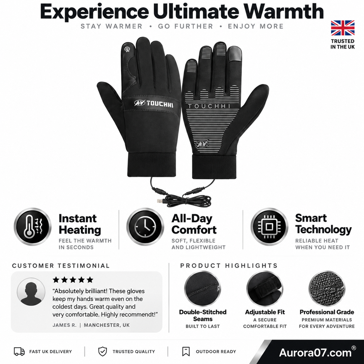 Winter Outdoor Warm Electric Heated Gloves