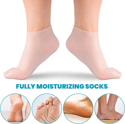 🔥🔥Get 3 items when you buy 1！✨️Enjoy a foot spa anytime anywhere！👣Moisturizing Foot Mask Exfoliating Silicone Socks Beach Protective Socks(3pcs)