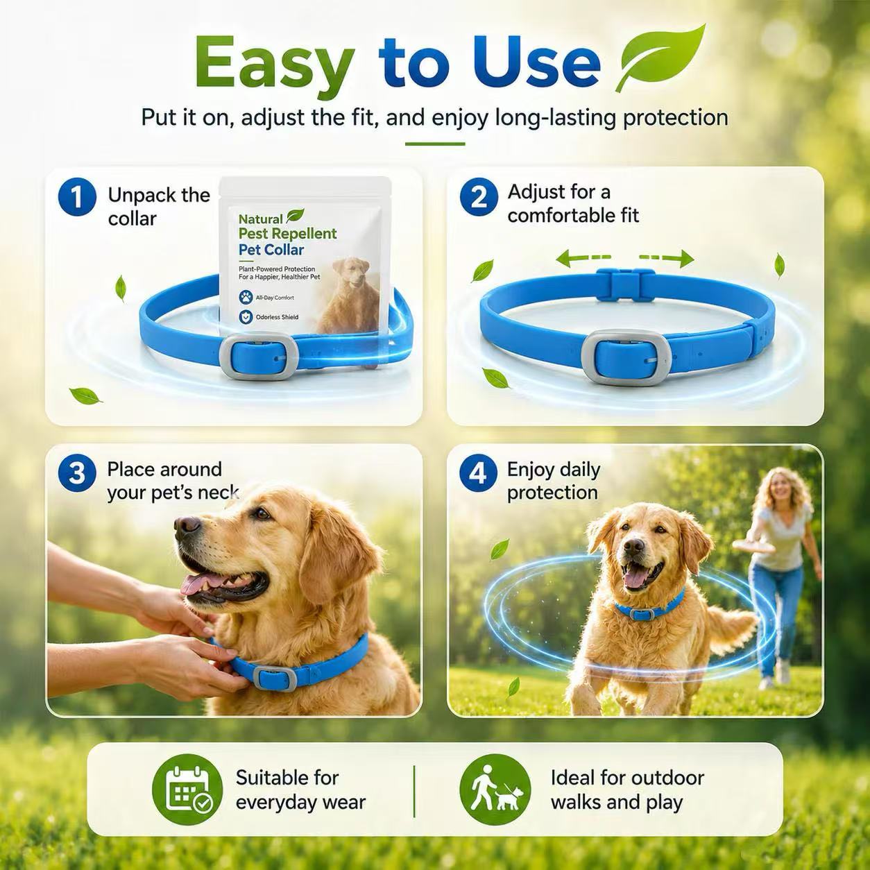 ⏳Limited-time 50% off⏰Natural Essential Oil Pet Pest Repellent Collar🐶🛡️