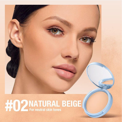 💙LAST DAY Buy 2 Get 1 Free💙Matte Perfection Pressed Powder Foundation, Oil Control Long Lasting Face Setting Powder, Buildable Coverage Compact Powder