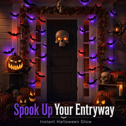 🦇Spooky 3D Bat LED Wall Light, Halloween Indoor Outdoor Wall Decoration Light👻
