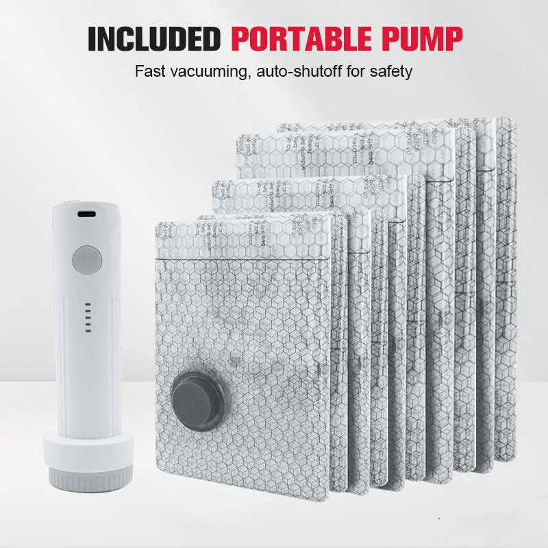 🔥 Travel Vacuum Storage Bags & Portable Pump Set