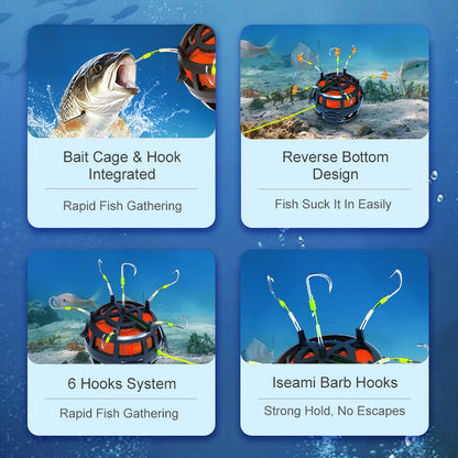 Reverse Bottom Bait Cage Fishing Hook