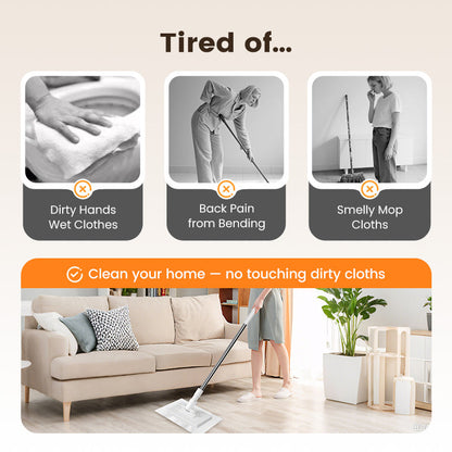 🔥🧹Disposable Dust Mop with 4 Reusable Cloths💦
