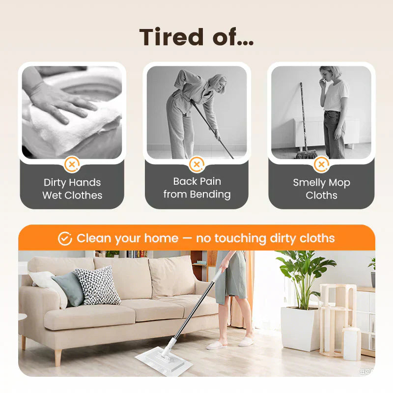 🧹Disposable Dust Mop with 4 Reusable Cloths