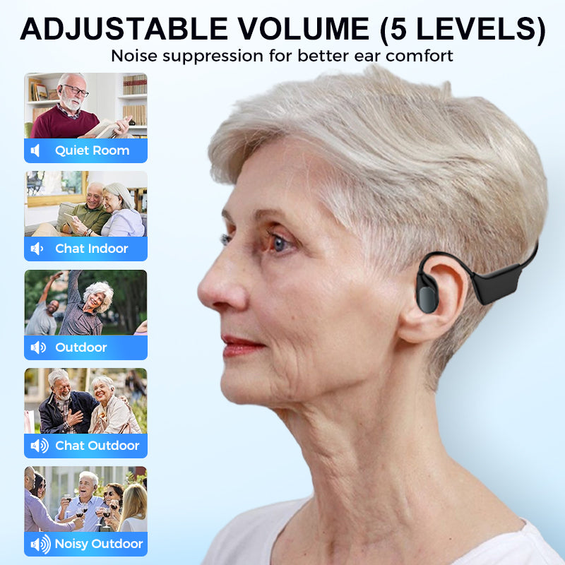 Bone Conduction Smart Hearing Aid Bluetooth Earphones
