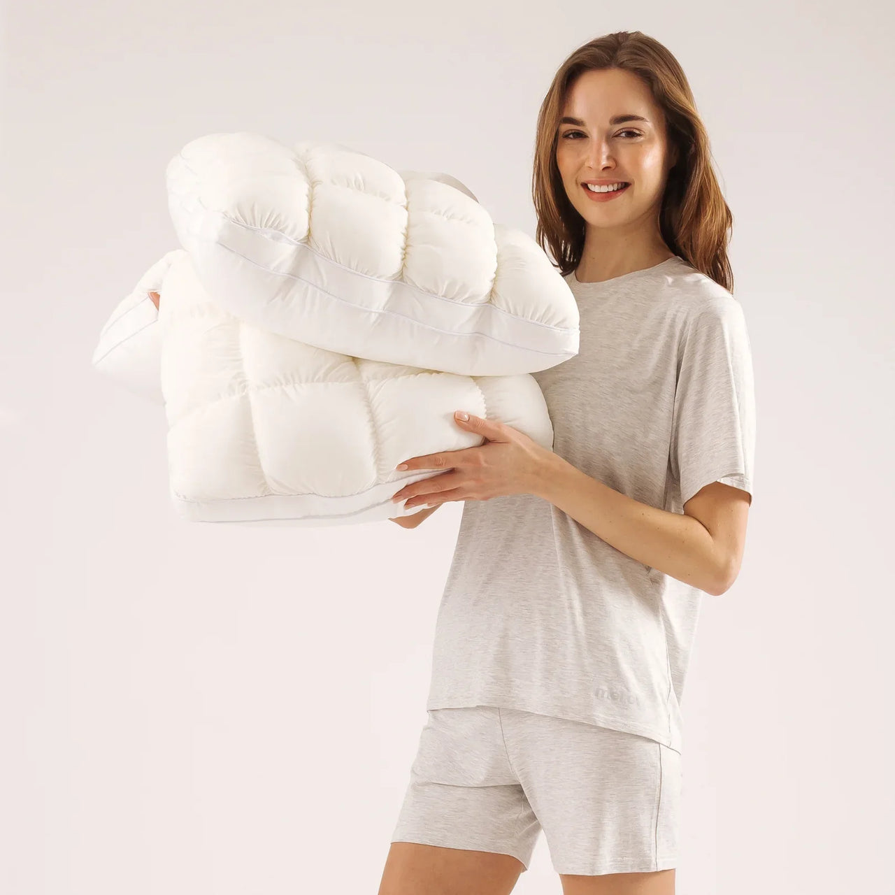 🔥50K+ Sold ☁️Ultra-Soft High Elastic Bed Pillow 🛌Ergonomic Neck Support Sleeping Pillow
