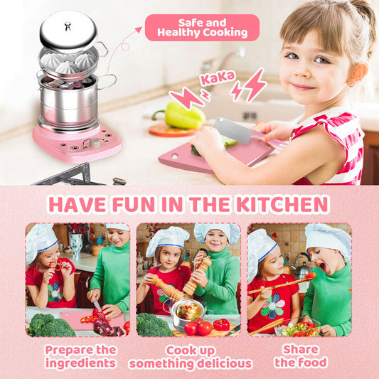 🎁[Best Gift For Kid]🍳Children's Real Cooking Mini Kitchen Toys - 22 PCS Set