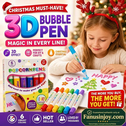 🎁🔮Magic Pen – Draw 3D with one stroke!🎄 DIY Bubble Popcorn Drawing Pens