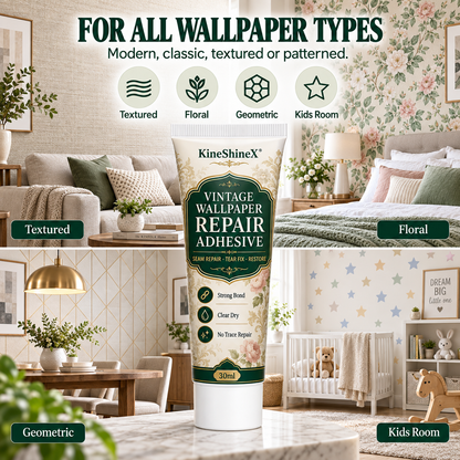 Repair adhesive for vintage-patterned wallpaper