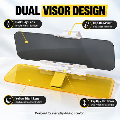 🏆Flash Sale⚡50K+ SOLD! Almost Gone-💥Universal HD Anti-Glare Car Visor for Day & Night