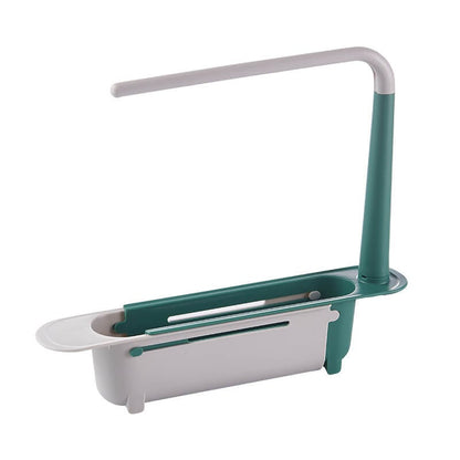 🧽🚰Adjustable Sink Storage Rack – Expandable Kitchen Sponge & Towel Organizer🧻