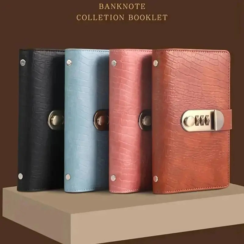 A6 savings notebook,3-Digit Resettable Password Lock，suitable for storing money and important.