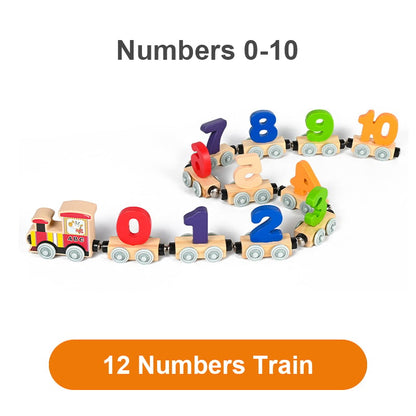 🚗Letters Magnetic Train Puzzle Wooden Toy Car