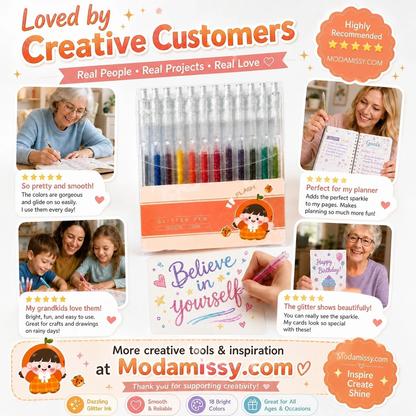 🎁Glitter Gel Pen Set – Smooth Writing 🎨