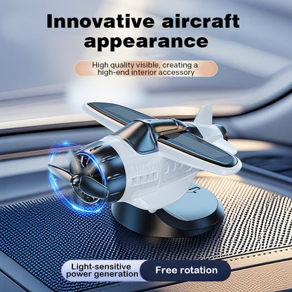 🔥Solar powered airplane shaped car ornaments