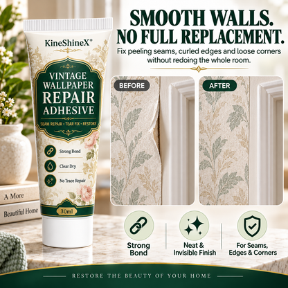 Repair adhesive for vintage-patterned wallpaper