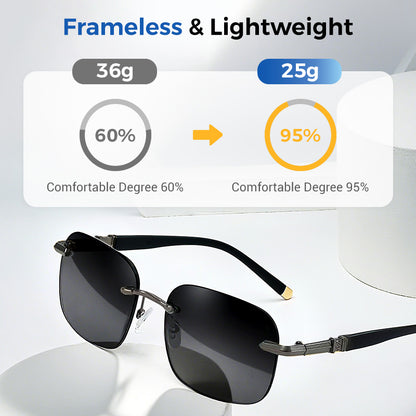 High-definition, frameless, protective sunglasses