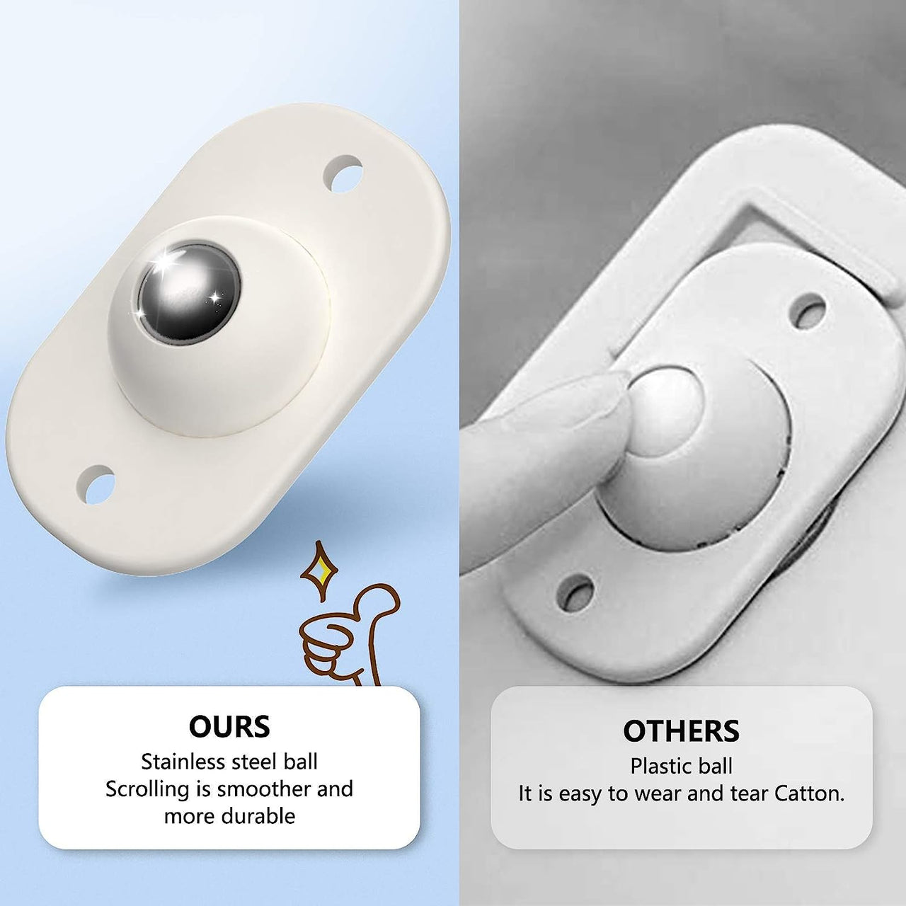 Move Anything Instantly! No-Lift 360° Stick-On Furniture Wheels
