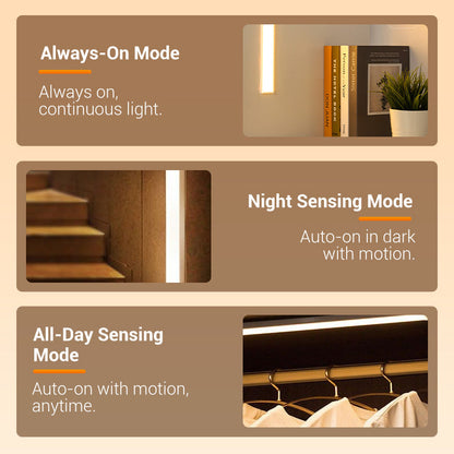 🔥 BUY 3 GET 4! 💡 SMART MOTION SENSOR LIGHT - Magnetic Base & Color Changing, Auto-On in Darkness, Perfect for Wardrobe/Stairs/Corridor 🌈🚪