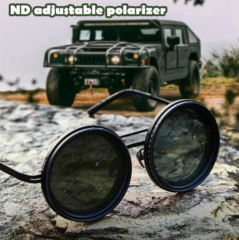 🔥Adjustable Tint Polarized Round Sunglasses