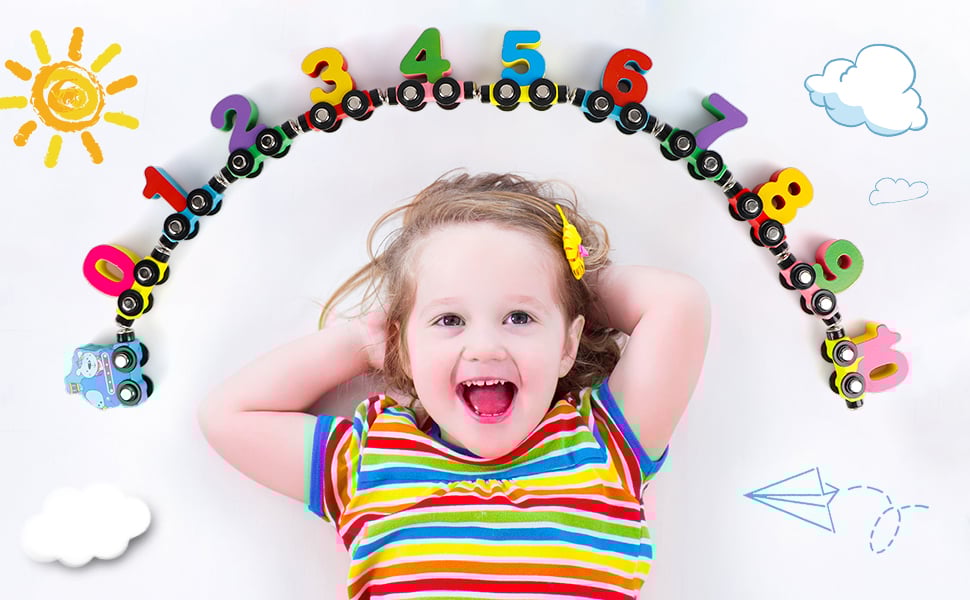 54% OFF 🔥HOT SALE - Numbers And Letters Magnetic Train Puzzle Wooden Toy Car