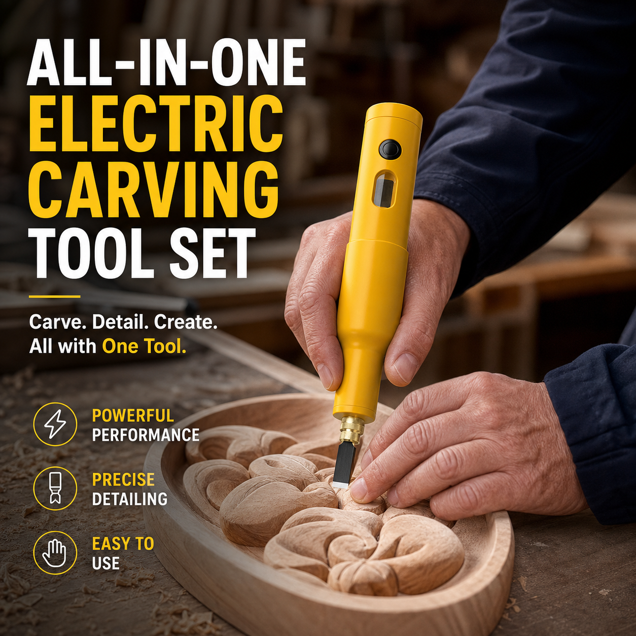 🎨All-in-One Electric Carving Tool Set – 50% OFF⏰, 12 Bits, Wood & Linoleum Engraver