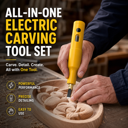 🎨All-in-One Electric Carving Tool Set – 50% OFF⏰, 12 Bits, Wood & Linoleum Engraver