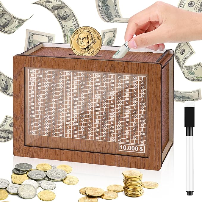 🎁 Hot Sale 54% OFF 🔥Wallet Fattening Program——Cash Vault Wooden Savings Box