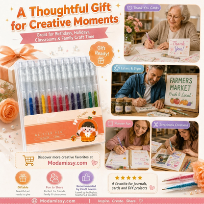 🎁Glitter Gel Pen Set – Smooth Writing 🎨